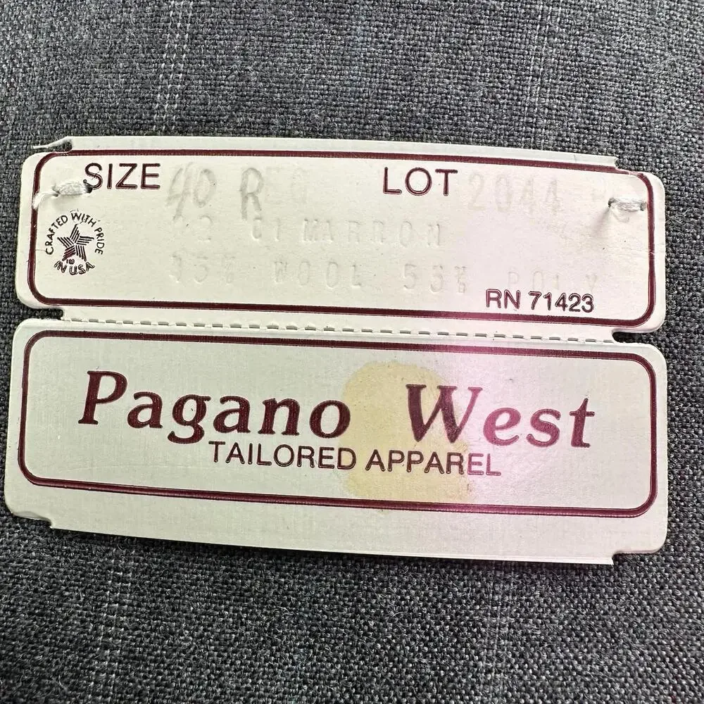 VTG Pagano West Suit Mens 42R Gray Tweed Wool Blend Striped 32" Waist NWT USA - Picture 6 of 16